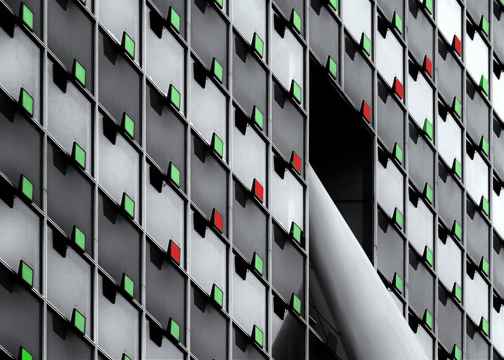 Modern Building Grid by Henk van Maastricht — canvas wall art