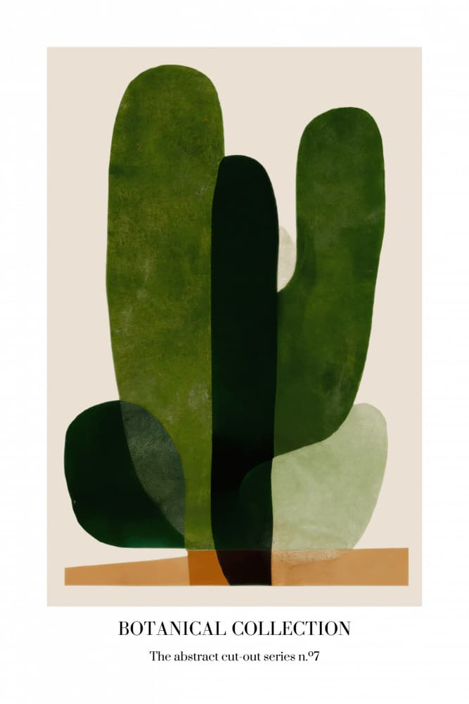 Abstract Green Cactus by Merel Takken — canvas wall art