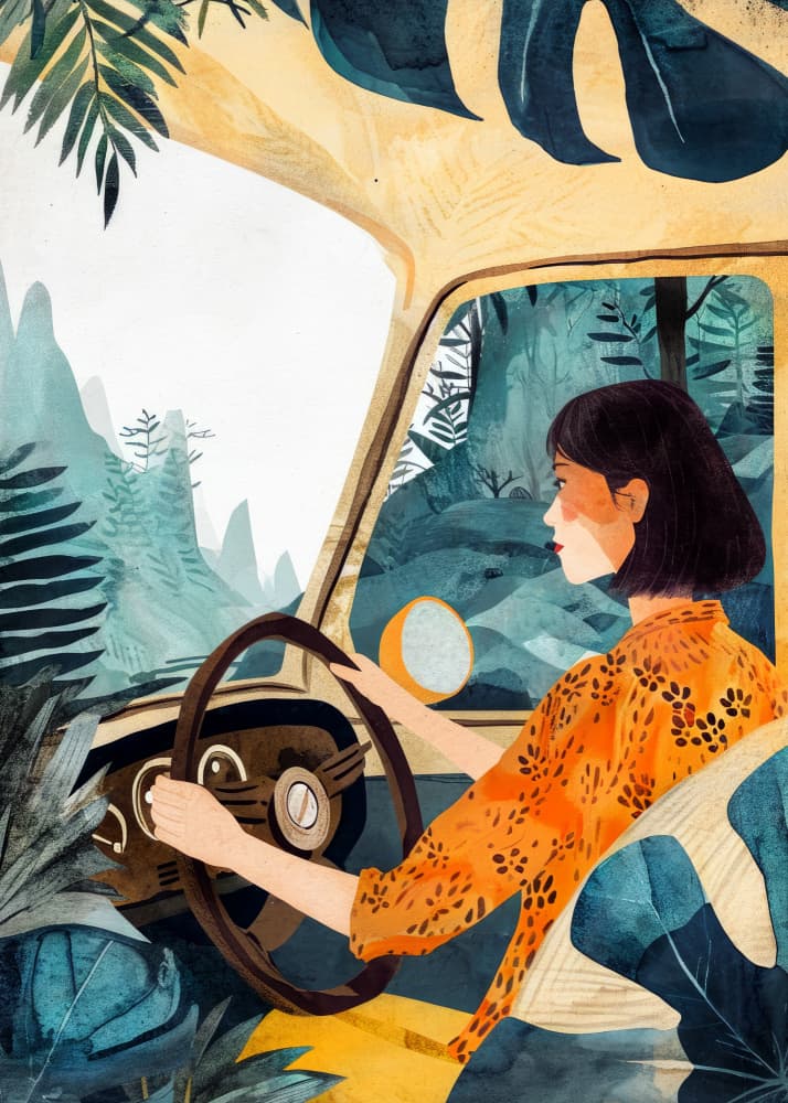 Jungle Road Trip by Justyna Jaszke — canvas wall art