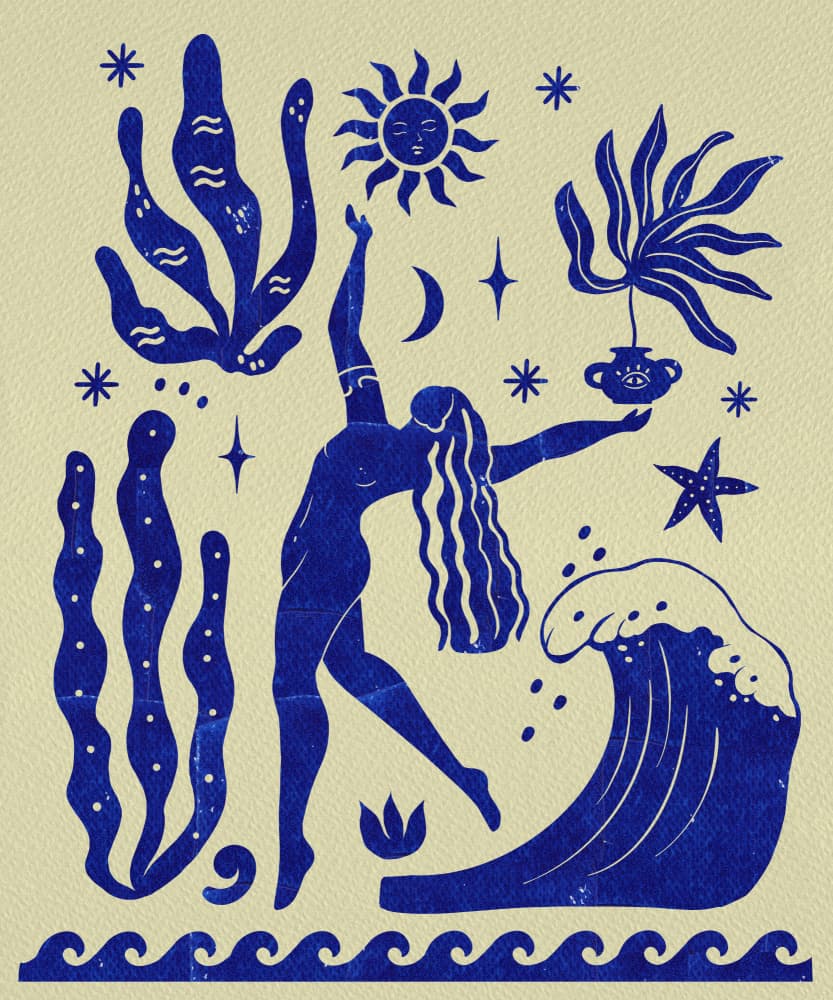 Celestial Ocean Dancer by Petra Lizde — canvas wall art