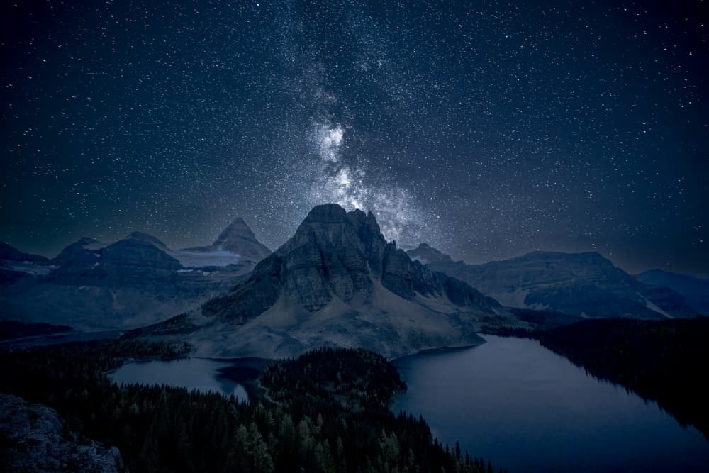 Milky Way Over Mountains by Chao Feng 天馬 — canvas wall art
