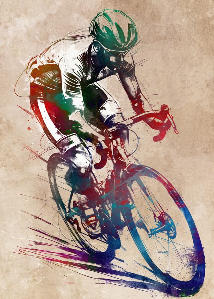 Vibrant Cycling Motion by Justyna Jaszke — canvas wall art