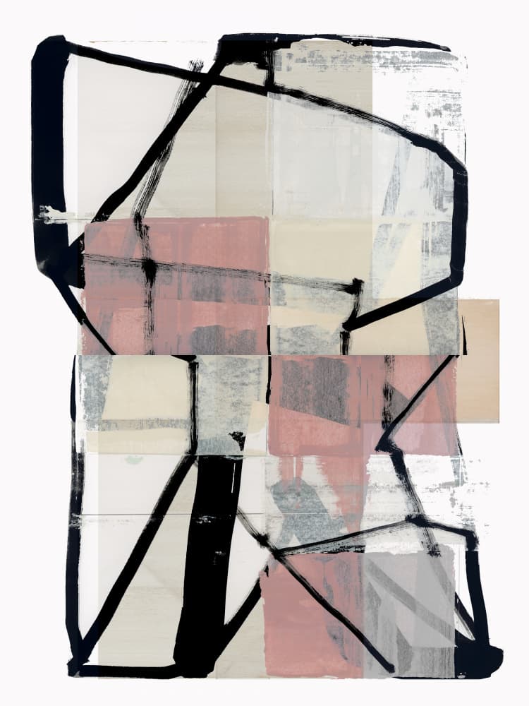 Blush Geometric Collage by cartissi — canvas wall art