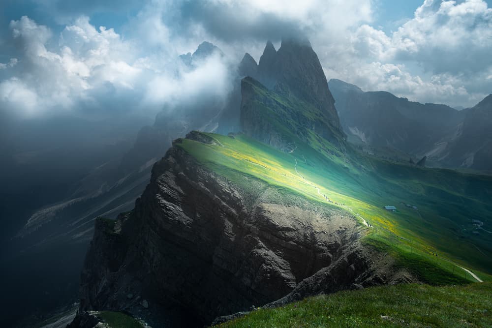 Sunlit Mountain Slopes by Simoon — canvas wall art