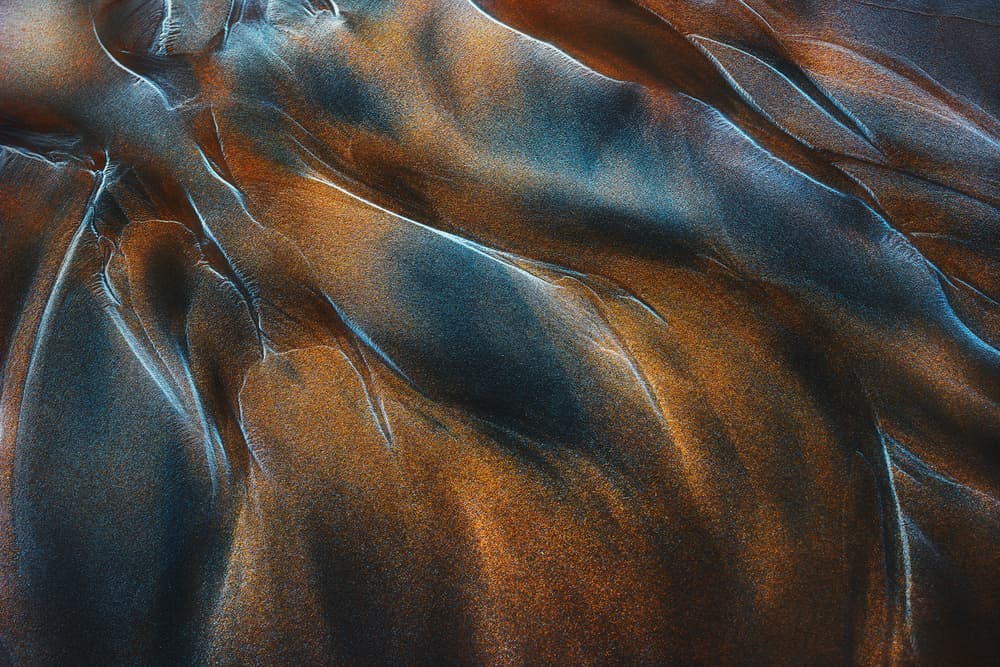 Golden Blue Sand Patterns by Szabo Zsolt Andras — canvas wall art