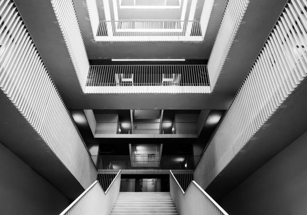 Modern Architectural Symmetry by Jaap Koer — canvas wall art