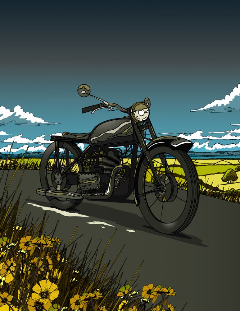 Vintage Motorcycle Journey by Nicholas — canvas wall art