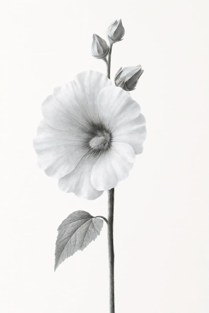 Elegant Hollyhock Bloom by Annika Persson — canvas wall art