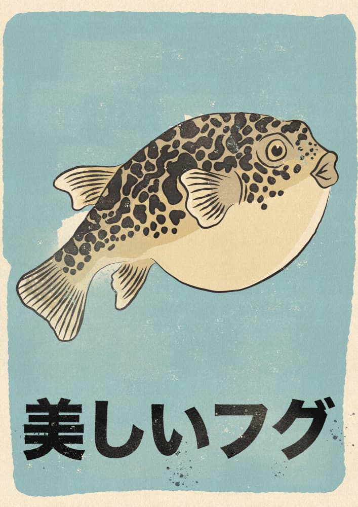 Beautiful Fugu Pufferfish by Nicholas — canvas wall art