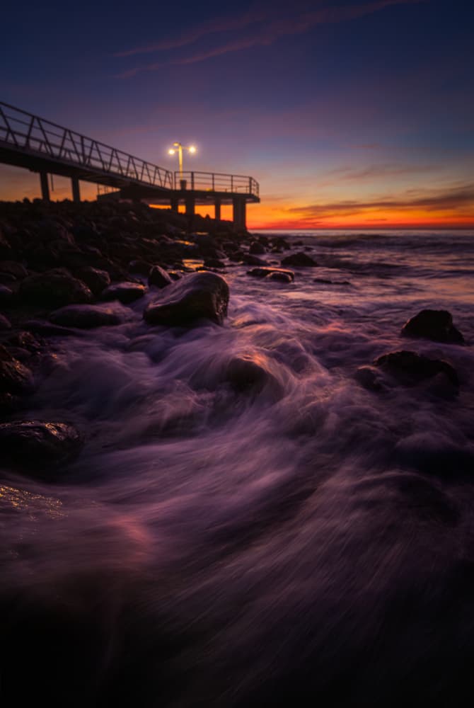 Twilight Pier Glow by Gustavo Ribes — canvas wall art