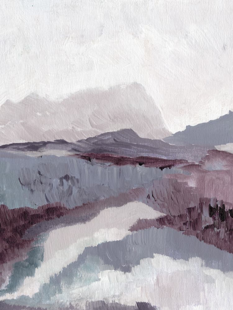 Muted Mountain Landscape by Nikita Jariwala — canvas wall art