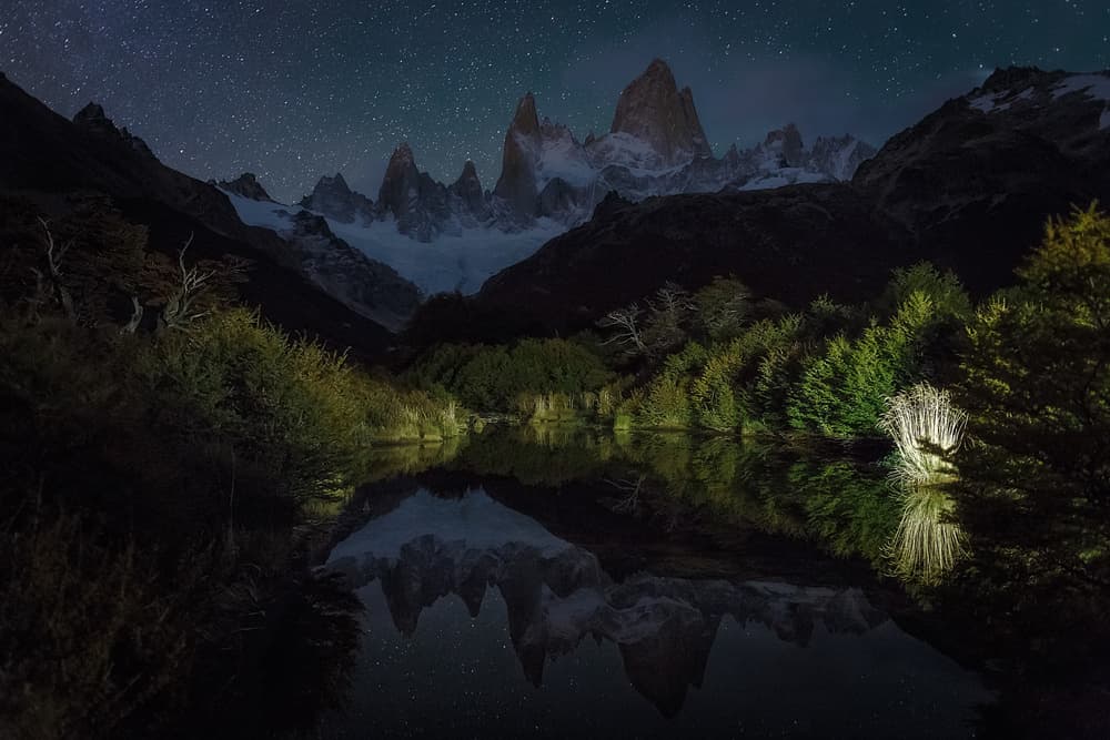 Starry Mountain Lake Reflection by Adhemar Duro — canvas wall art