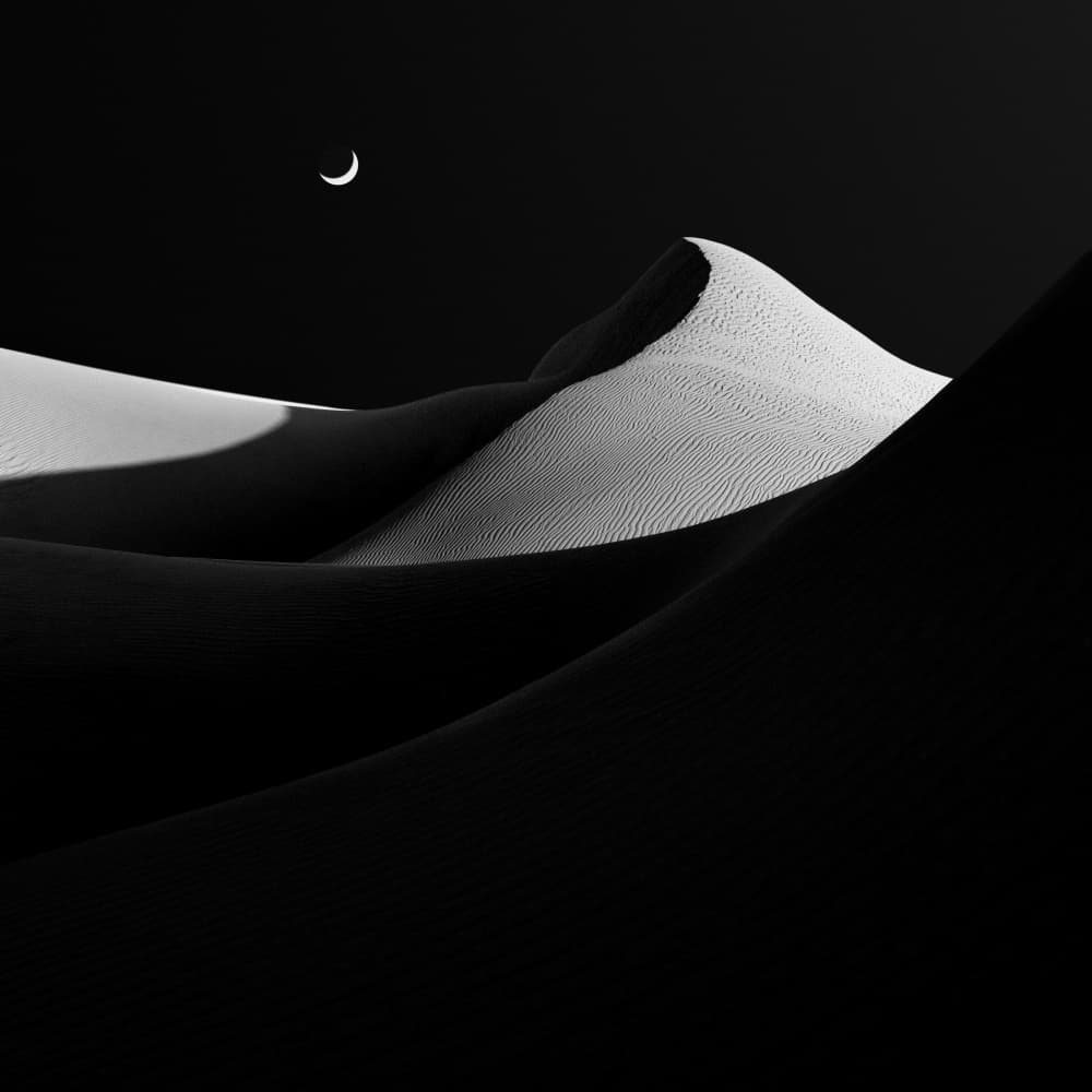 Desert Dunes Moonlight by Aidong Ning — canvas wall art