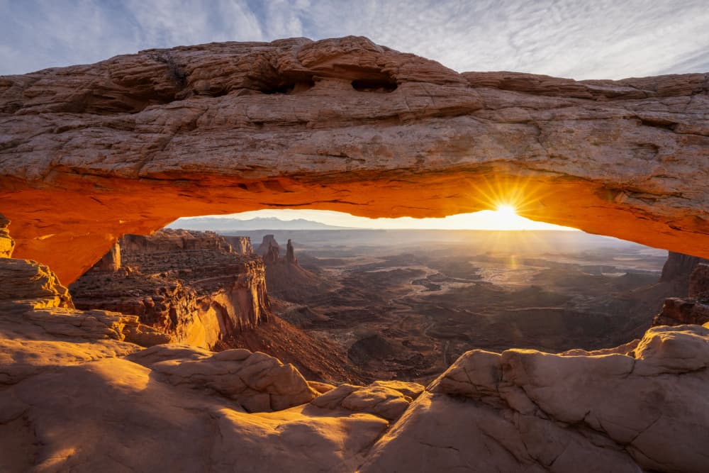 Golden Arch Sunrise by Junhao Wang — canvas wall art