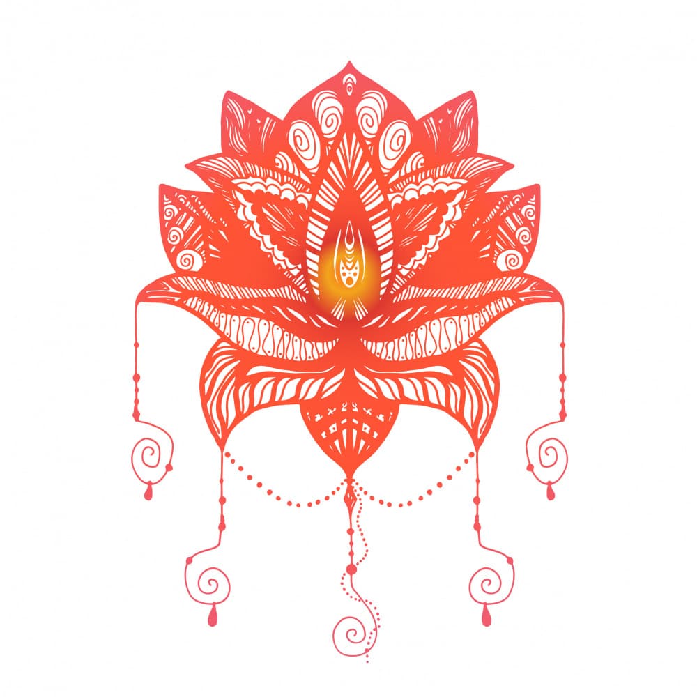 Vibrant Spiritual Lotus by Marika Barsrsind — canvas wall art