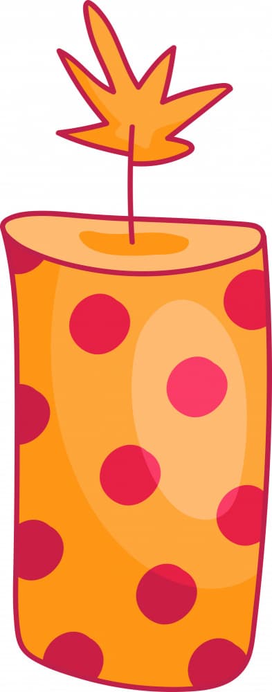 Festive Polka Dot Candle by Marika Barsrsind β canvas wall art