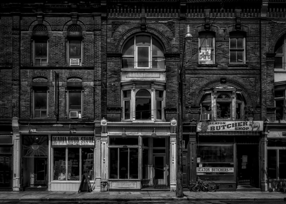 Historic City Storefronts by The Learning Curve Photography — canvas wall art