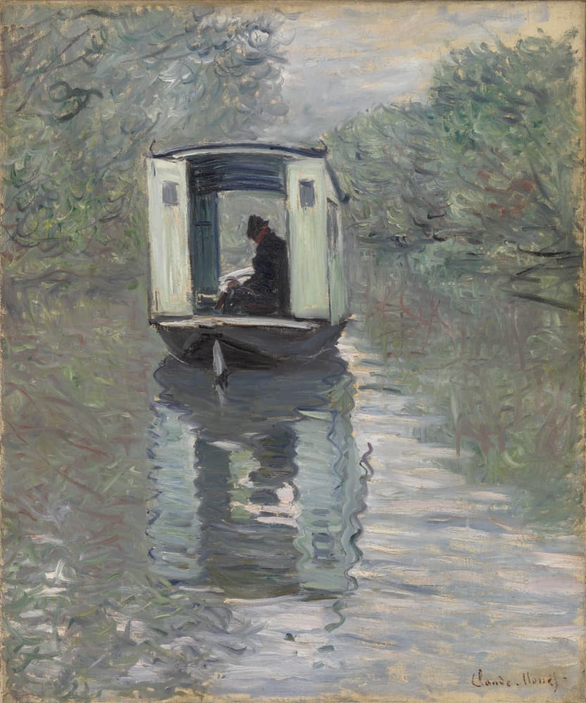 The Studio Boat (le Bateau Atelier) by Claude Monet — canvas wall art