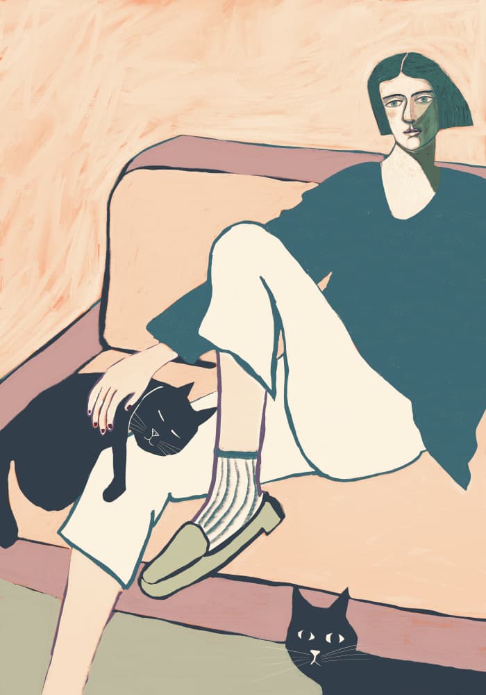 Cozy Moment With Cats by Sharyn Bursic — canvas wall art