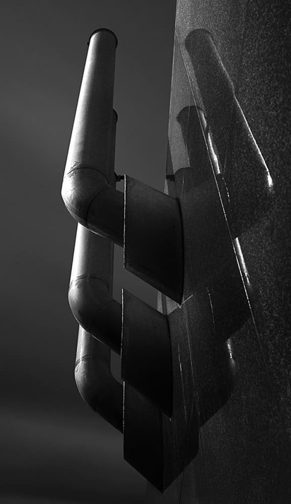 Geometric Pipe Shadows by Jef Van den Houte — canvas wall art