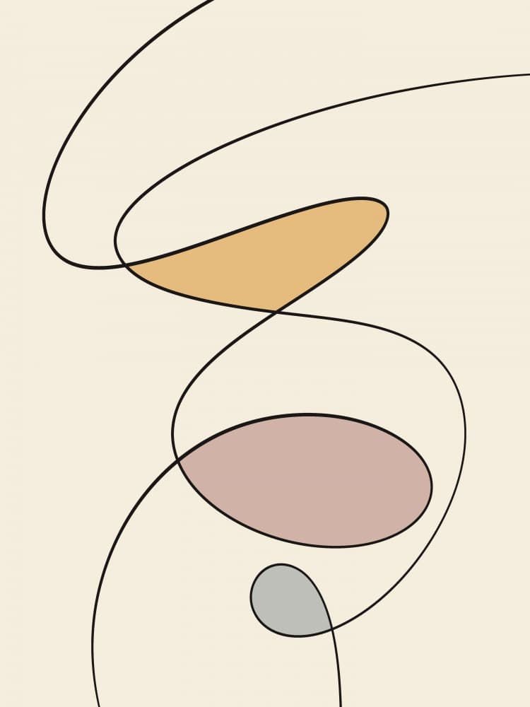 Organic Shapes Minimalist Flow by Little Dean — canvas wall art