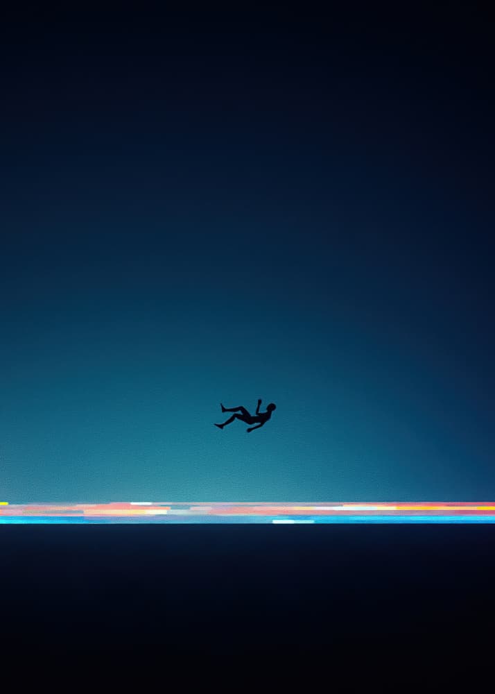 Solitary Figure Cosmic Horizon by Hamza Majeed Khan — canvas wall art