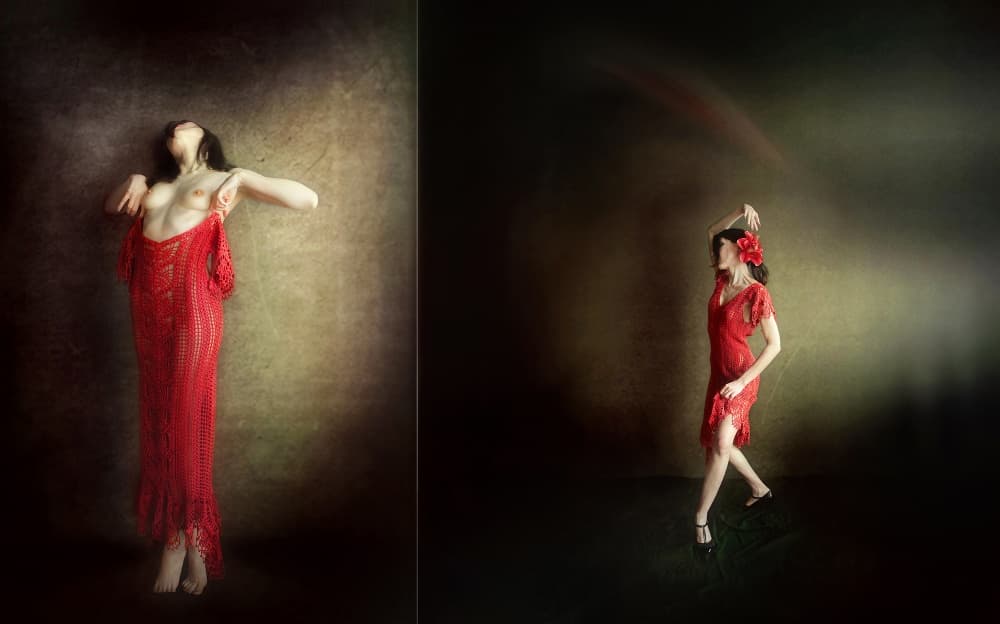 Dancing Woman In Red by Ivaylo and Teodora — canvas wall art