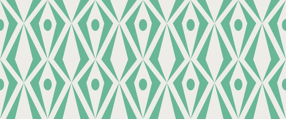 Midcentury Teal Diamonds by Annick — canvas wall art