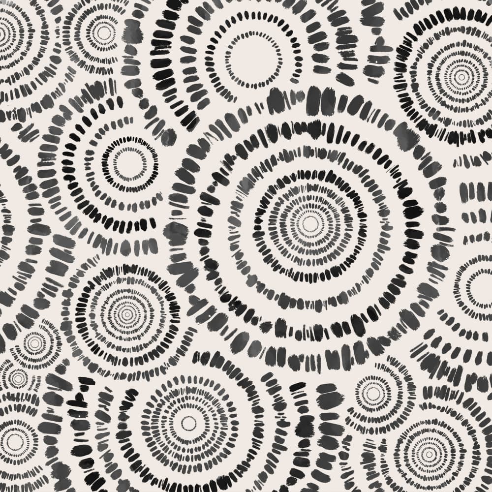 Monochrome Spirals by Emel Tunaboylu — canvas wall art