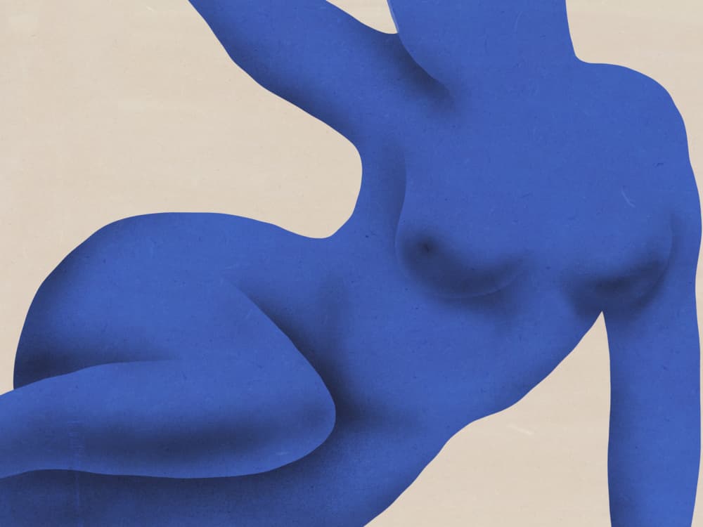 Blue Reclining Nude by Little Dean — canvas wall art