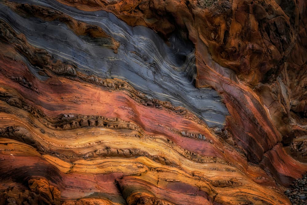 Colorful Geological Layers by Saskia Dingemans — canvas wall art