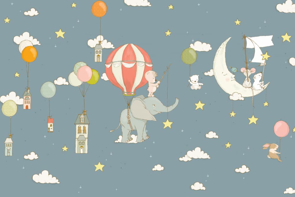 Magical Sky Friends by Sue Skellern — canvas wall art