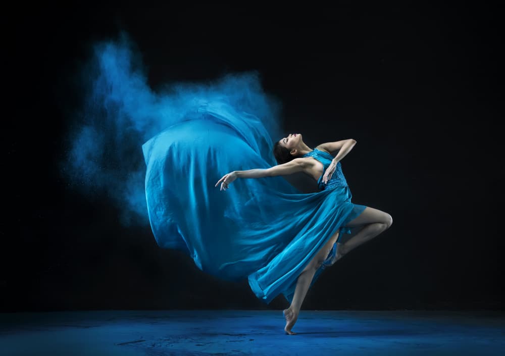 Graceful Blue Movement by Mieke Suharini — canvas wall art