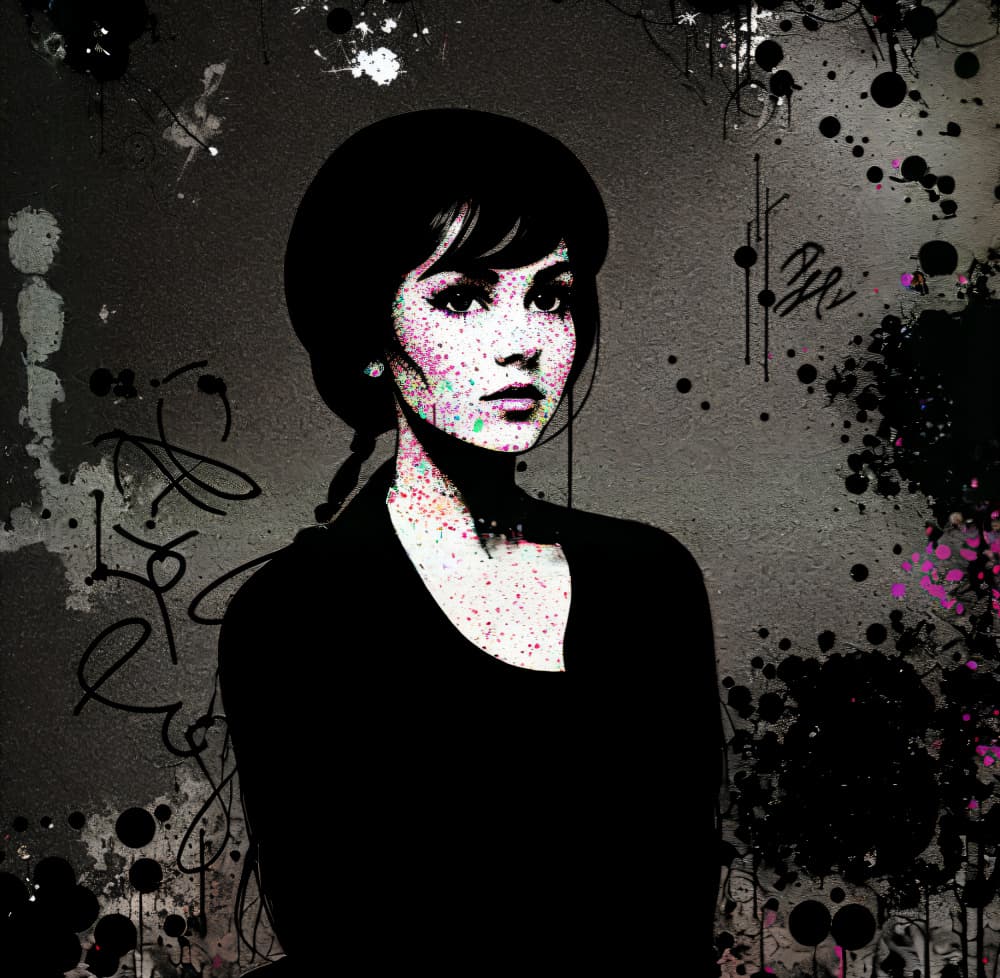 Urban Splatter Portrait by Cicero Spin — canvas wall art