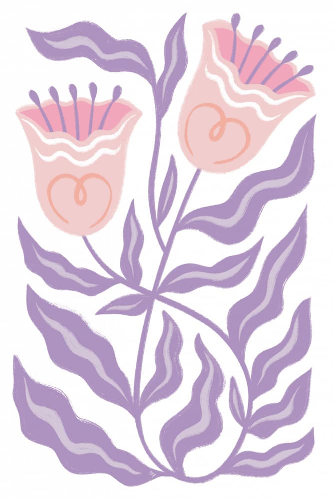 Pink Purple Blooms by Martina — canvas wall art
