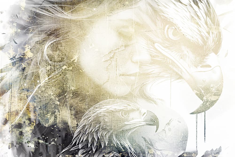 Mystic Eagle Woman by Rafal Kulik — canvas wall art