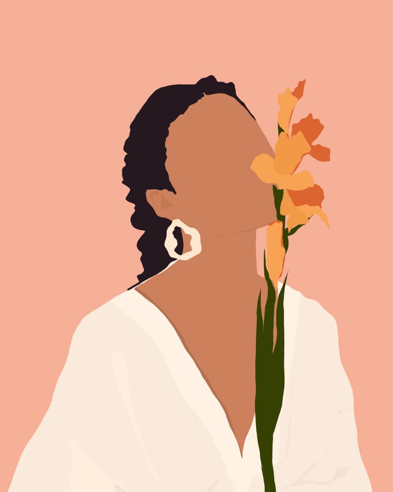 Serene Floral Profile by Uma Gokhale — canvas wall art