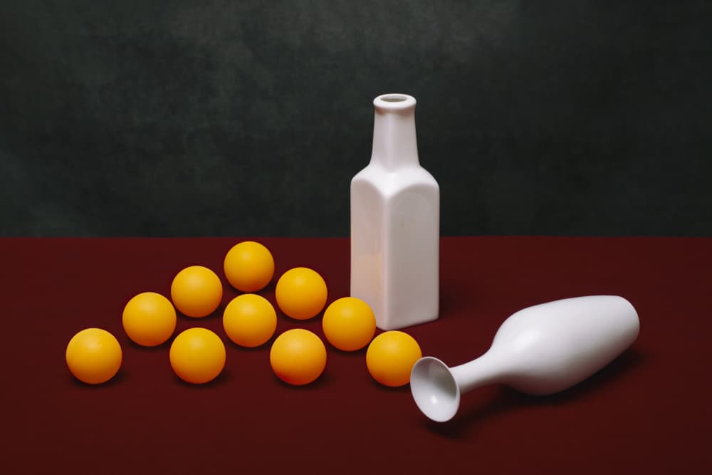Yellow Balls White Vases by Brig Barkow — canvas wall art