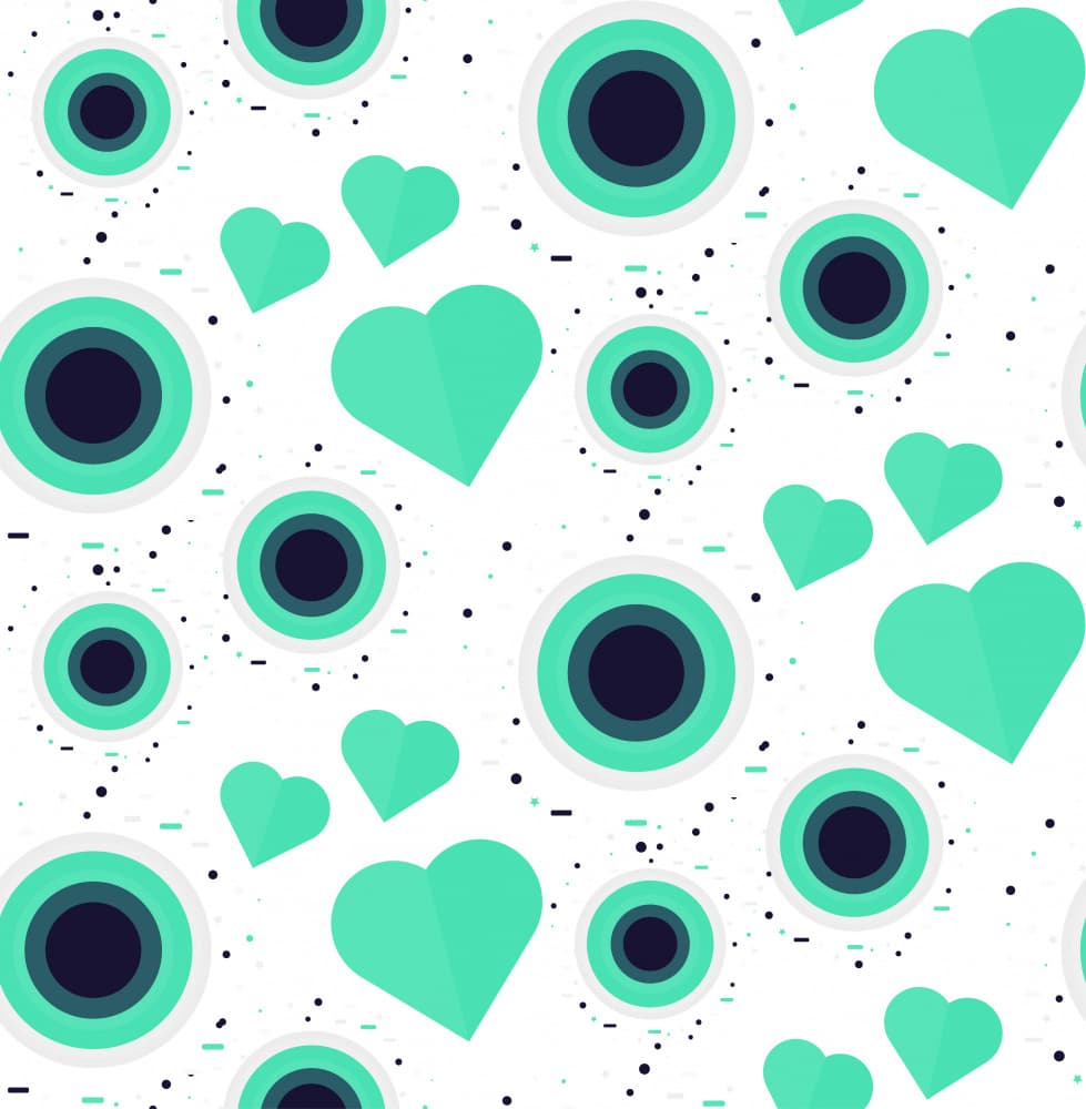 Playful Hearts Pattern by Marika Barsrsind — canvas wall art
