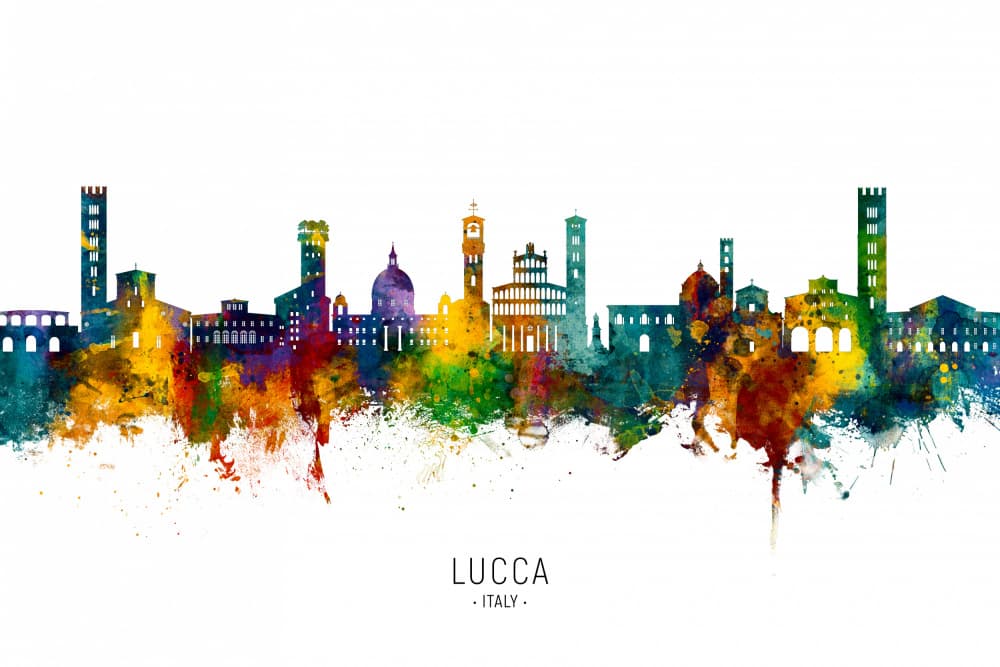 Vibrant Lucca Cityscape by Michael Tompsett — canvas wall art