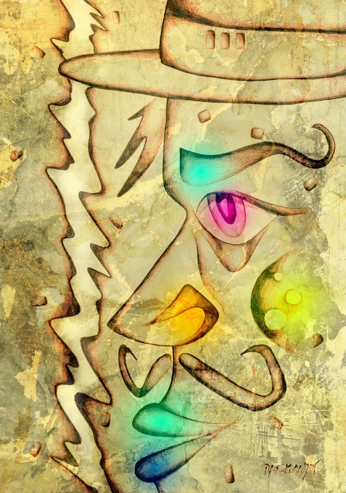 Vibrant Abstract Man by Rafal Kulik — canvas wall art