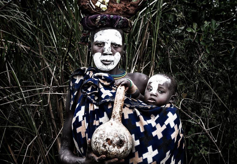 Indigenous Mother and Child by Joxe Inazio Kuesta Garmendia — canvas wall art
