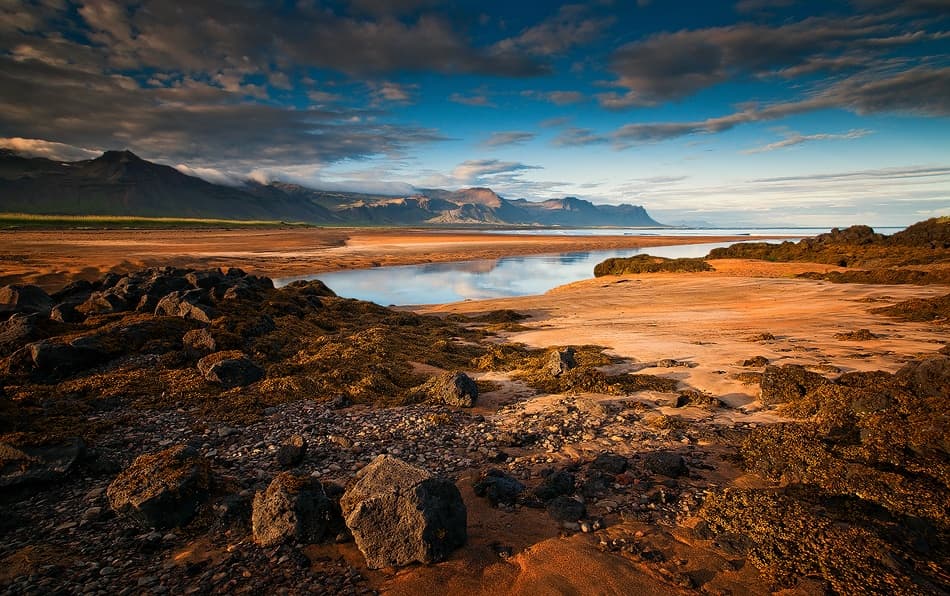 Golden Hour Coastal Mountains by Raymond Hoffmann — canvas wall art