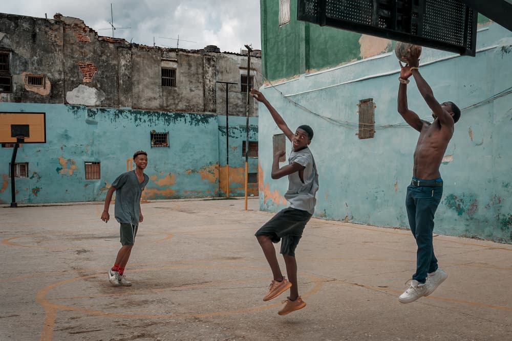Streetball Jump Shot by Andy Bauer — canvas wall art