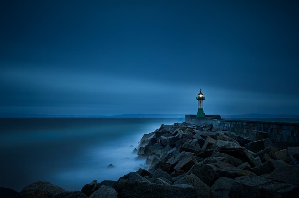 Lighthouse at Twilight by Radek Pohnan — canvas wall art
