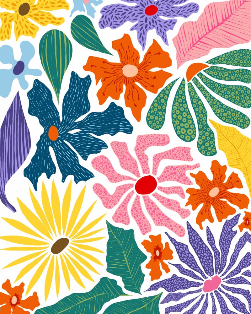 Vibrant Floral Garden by Uma Gokhale — canvas wall art