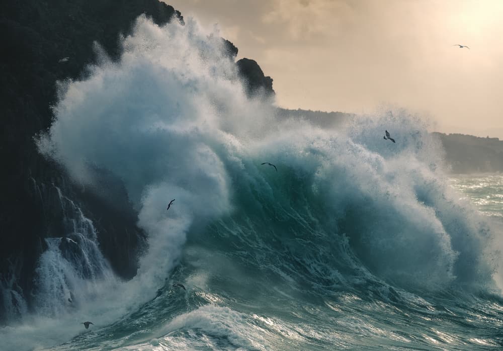 Dramatic Sea Crash by Paolo Lazzarotti — canvas wall art