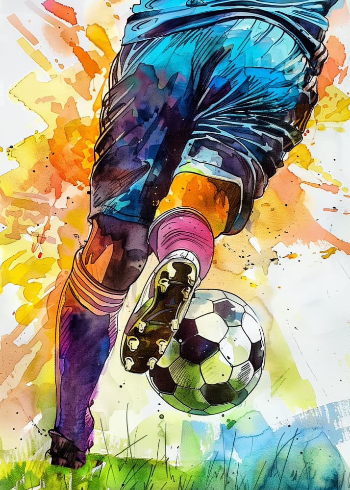 Dynamic Soccer Action by Justyna Jaszke — canvas wall art