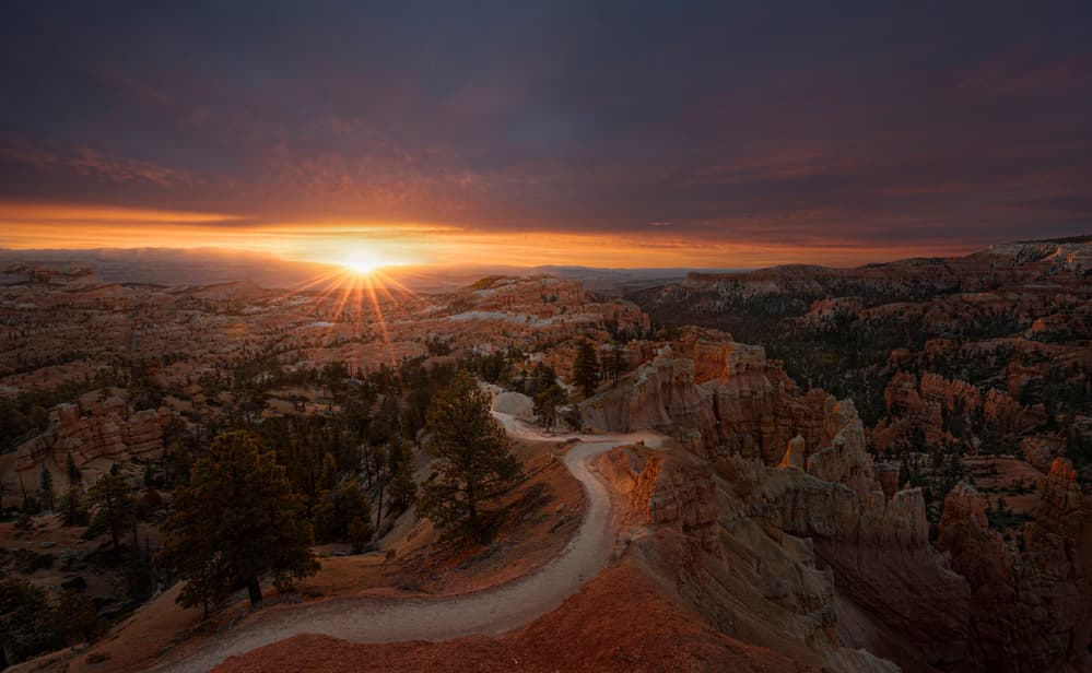 Sunrise Canyon Trail by John-Mei Zhong — canvas wall art