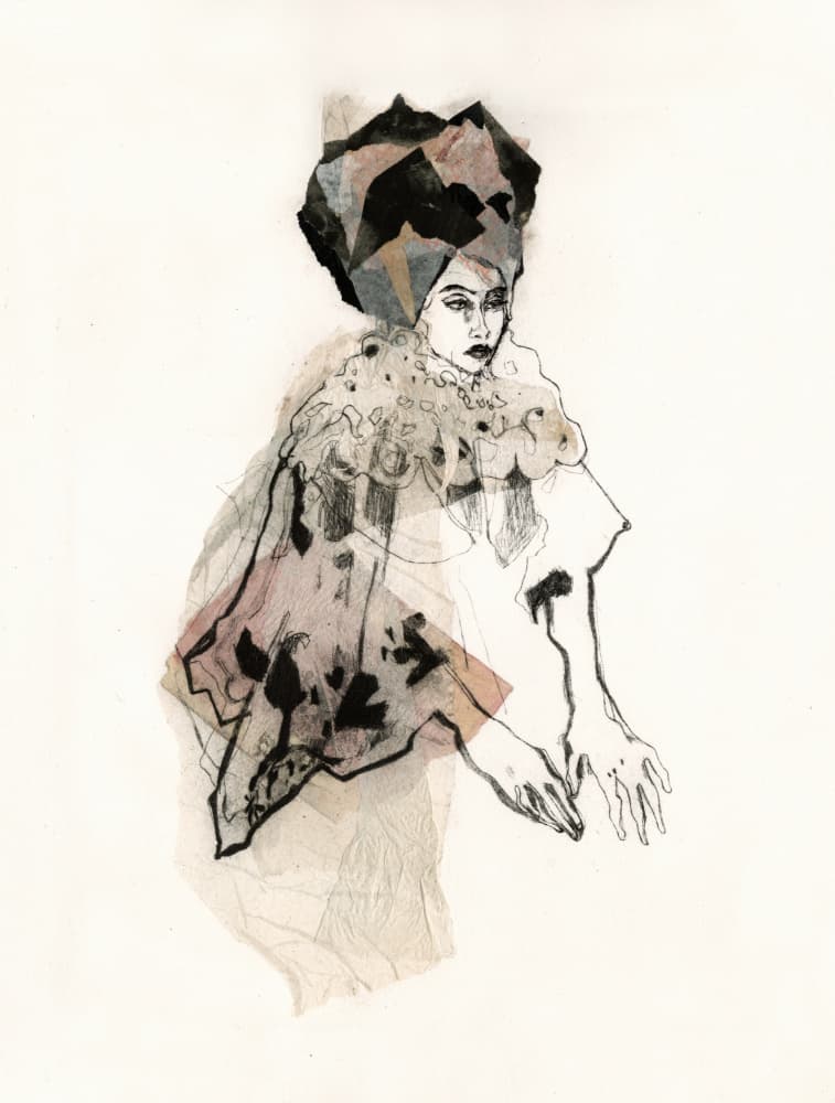 Mysterious Fashion Figure by Ute Rathmann — canvas wall art